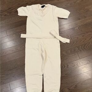 HATCH Maternity- Knit Short-Sleeve Jumpsuit with removable Belt